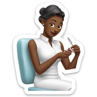 Getting a Manicure with French tips sticker