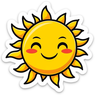 smiling sun sticker