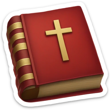 a red Bible sticker