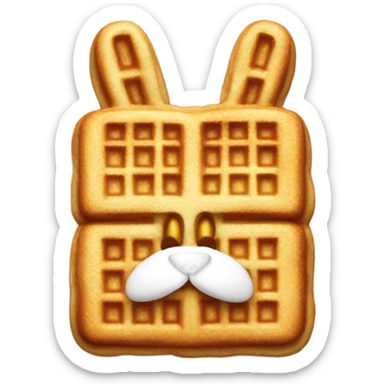 Waffles with rabbit shape sticker