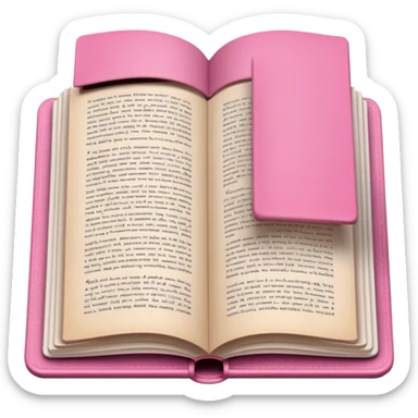 Make an open book, with white pages, but a pink cover only at the bottom!
 sticker
