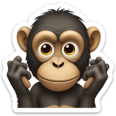 Ape with hands on his cheeks sticker