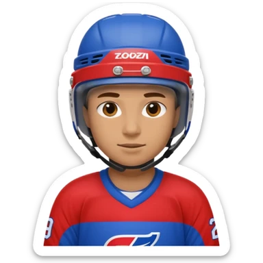 Hockey Player in red and blue sticker
