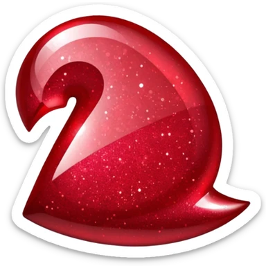 Ruby glitter RED sticker