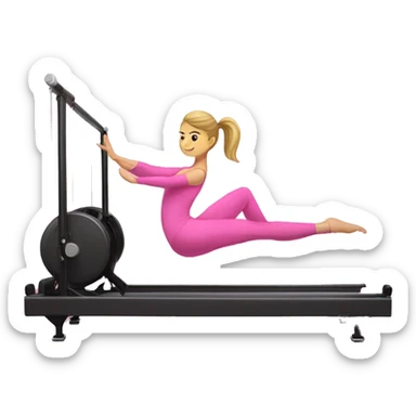 pilates girl in pink pilates asia reformer  sticker
