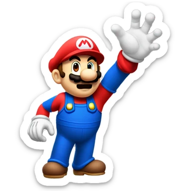 Mario with big hand sticker