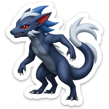 Nargacuga-Zorua-Absol-Salandit-fusion (full body) sticker