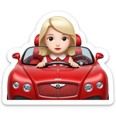 Baby girl in a Bentley power car. sticker