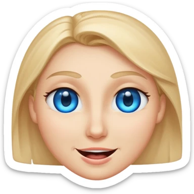 winking face with one glowing blue eye, subtle smirk sticker