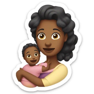 Mom with a baby in her arms sticker