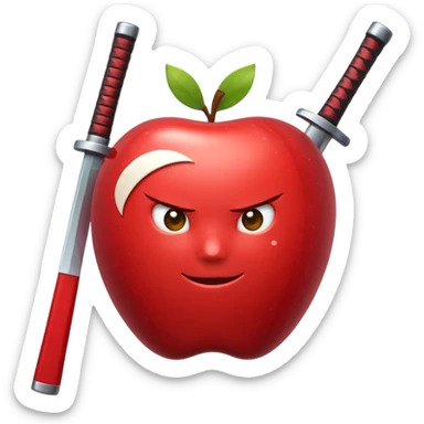 number 2 and the word 'vanish' with a small katana crossing through, apple emoji style sticker