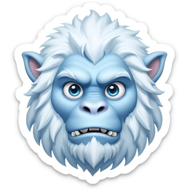 Cinematic Realistic WoW Yeti Portrait, head tilted epicly and inquisitively, showcasing a primal blend of raw might and mystical allure. His thick, shaggy fur in icy whites and pale blues and piercing ice-blue eyes are rendered in meticulous detail under dynamic, frosty lighting, high shine, epic and awe-inspiring, embodying the mystique of the frozen wilderness. sticker