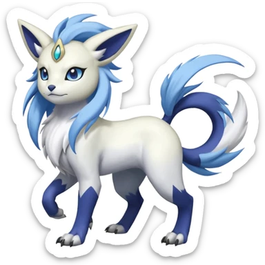 Garurumon-Meloetta-Renamon-Absol-fusion-hybrid-creature (full body) sticker