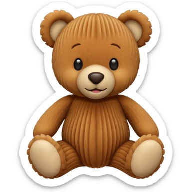 Corduroy texture teddy bear with ridges  sticker