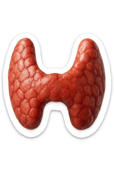 tiroide umana anatomica fluttua in aria realistici in 4k sticker