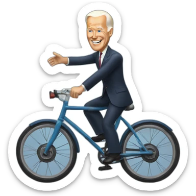 joe biden in a bycicle sticker