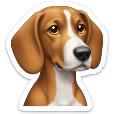 small carolina hound dog with a white dot on his forehead sticker