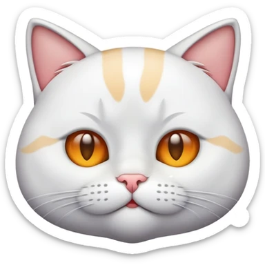 haz un emoji de un gato blanco durmiendo sticker