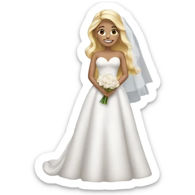 Blonde bride with big ring sticker