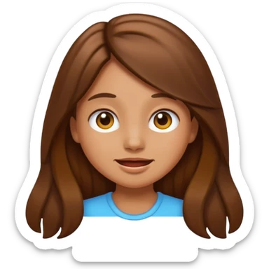 A girl growling like rawr silly vibes but make it an emoji not real human but long brown hair and more silly less angry  sticker