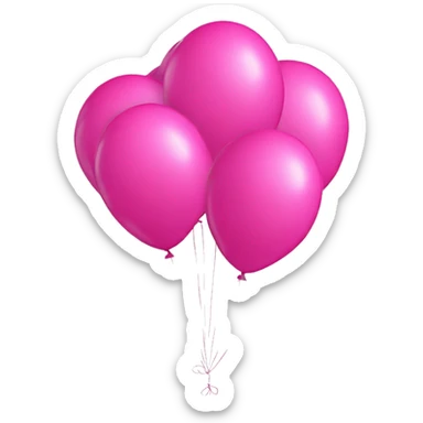 2025 as 4 pink balloons  sticker