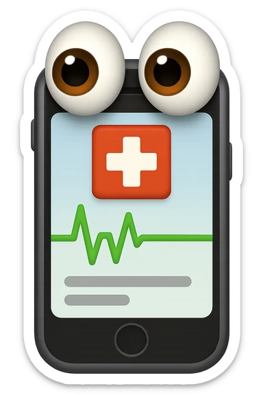 emoji 3d stile iphone di schermo medico con occhi 3d sticker