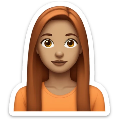 Auburn straight hair girl with brown eyes  sticker