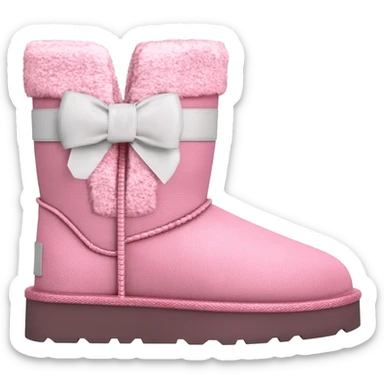 Pink Ugg with white bow clear sticker
