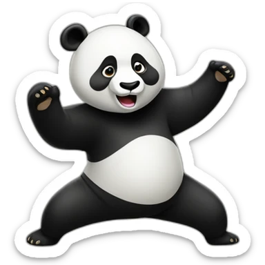 Panda play twirling sticker