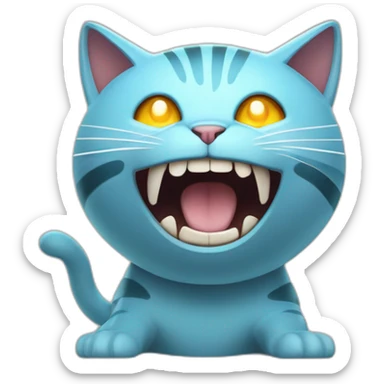 Charged electricity cartoon cat like pokemon screaming sticker