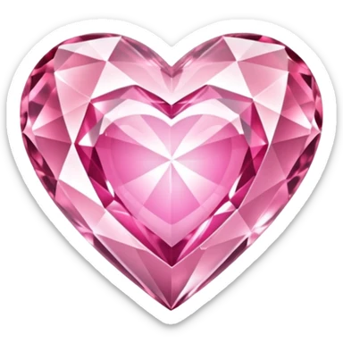 regular diamond heart with one mini pink heart inside of it  sticker