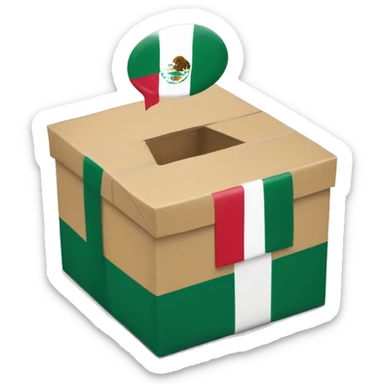 caja de regalo con la bandera de México sticker