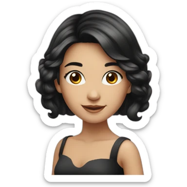 Smiling-elegant-girl-with-black-hair sticker