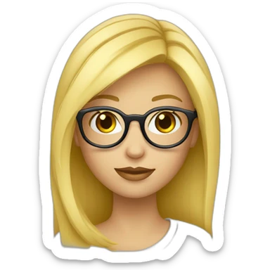 Fille blonde lunettes ronde sticker
