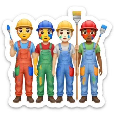 Painters with Paint Stained Faces sticker