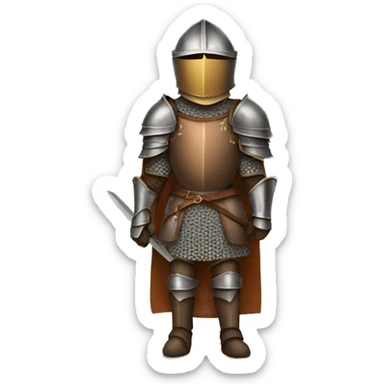 Medieval knight with brown armor sticker