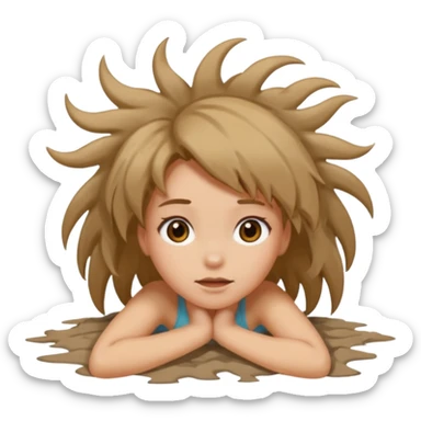 a foot on a girl's head on the ground sticker