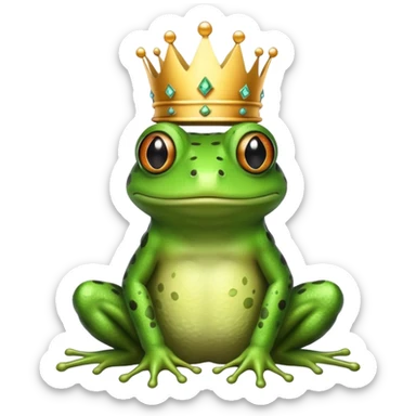 crowned frog sticker