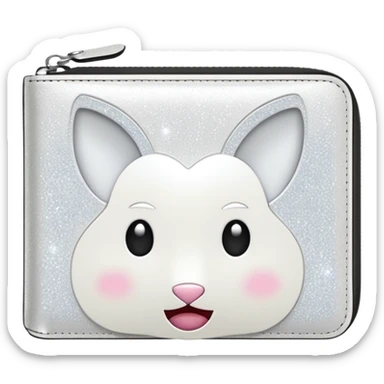 glitter white wallet sticker