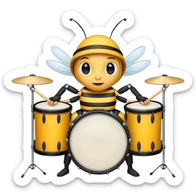 drum player bee sticker