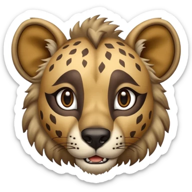 The hyena is something between a lion and a dog. A very subtle distinction.  sticker