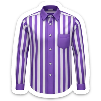 white and dark violet vertically striped shirt sticker