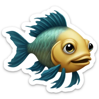 Fish with dreadlocks sticker