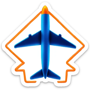 one plane neon orange star sticker