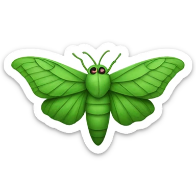 Green moth sticker