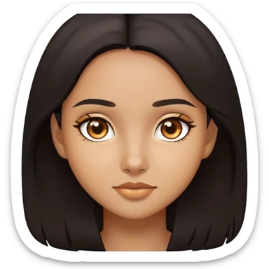 Brown eyes blackish Brown hair honey skin tone girl sticker
