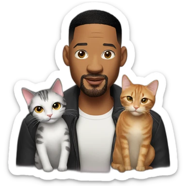 will smith with cat sticker