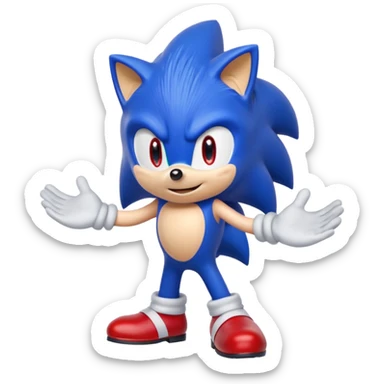 sonic the hedgehog standing straight  sticker