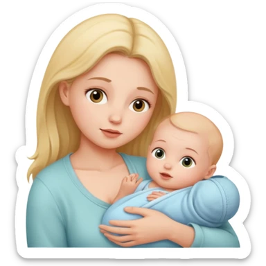 newborn baby with mother sticker