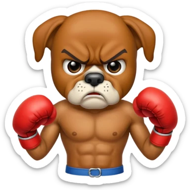 angry  boxer  sticker